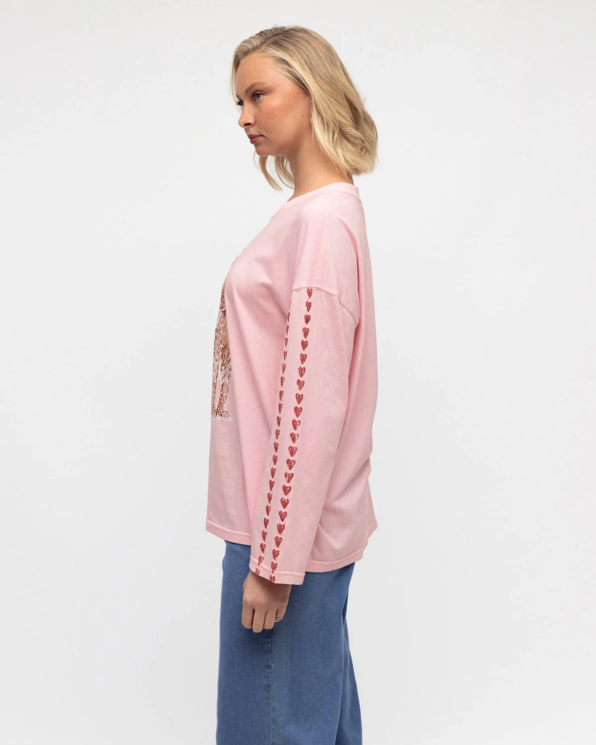 Paper Heart Flirting With Fortune Long Sleeved Vintage T-Shirt - Pink - Image 4